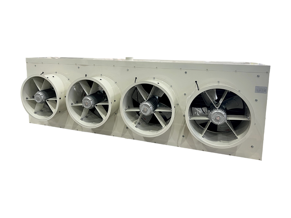 水デフロストダクト空気冷却器（4ファン）